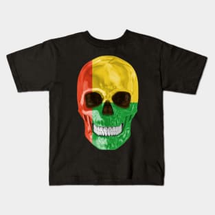 Guinea Bissau Flag Skull - Gift for Bissau Guinean With Roots From Guinea Bissau Kids T-Shirt